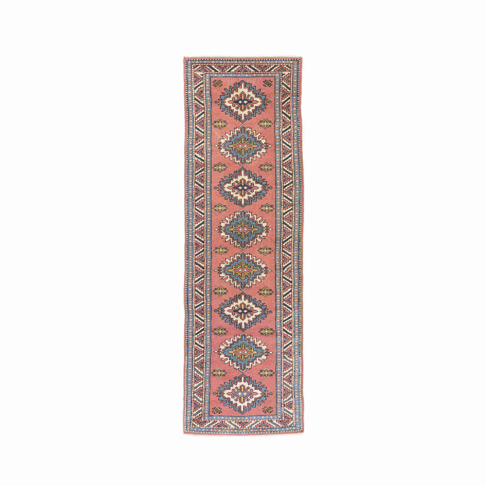Authentic Handmade Kars Wool Carpet 38.6x122 Inches (1 of 8)