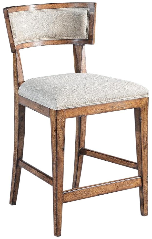 Soho Home Counter Stool Solid Wood Beachwood Linen Rustic Pecan (1 of 6)