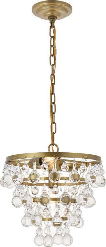 Kora 3 Light Pendant Fixture Brass Mid-Century Modern UL-Listed (1 of 1)