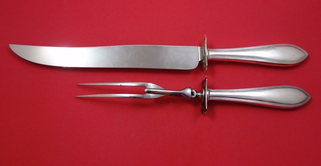 International Puritan Sterling Silver 2pc Roast Carving Set 15in (1 of 1)