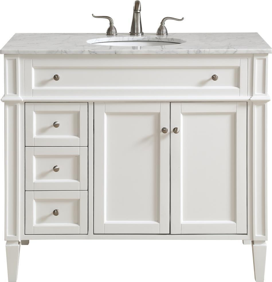 Elegant Lighting Classic White Vanity Cabinet Chrome Finish (1 of 1)