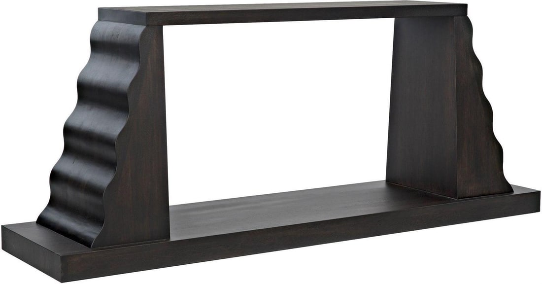 Noir Aurora Ebony Walnut Console Table 29H 72W 18D English Traditional (1 of 17)