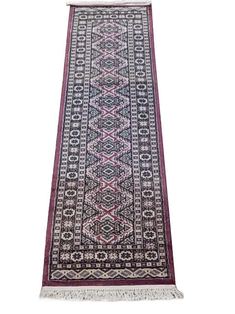 Handcrafted 2' x 6.3' Multi Color Jaldar Bokhara Area Rug from Pakistan: Handcrafted 2' x 6.3' Multi Color Jaldar Bokhara Area Rug from Pakistan Free continental US Shipping Enhance your living space with this captivating 2' x 6' Jaldar Bokhara Runner Rug, a stunning piece