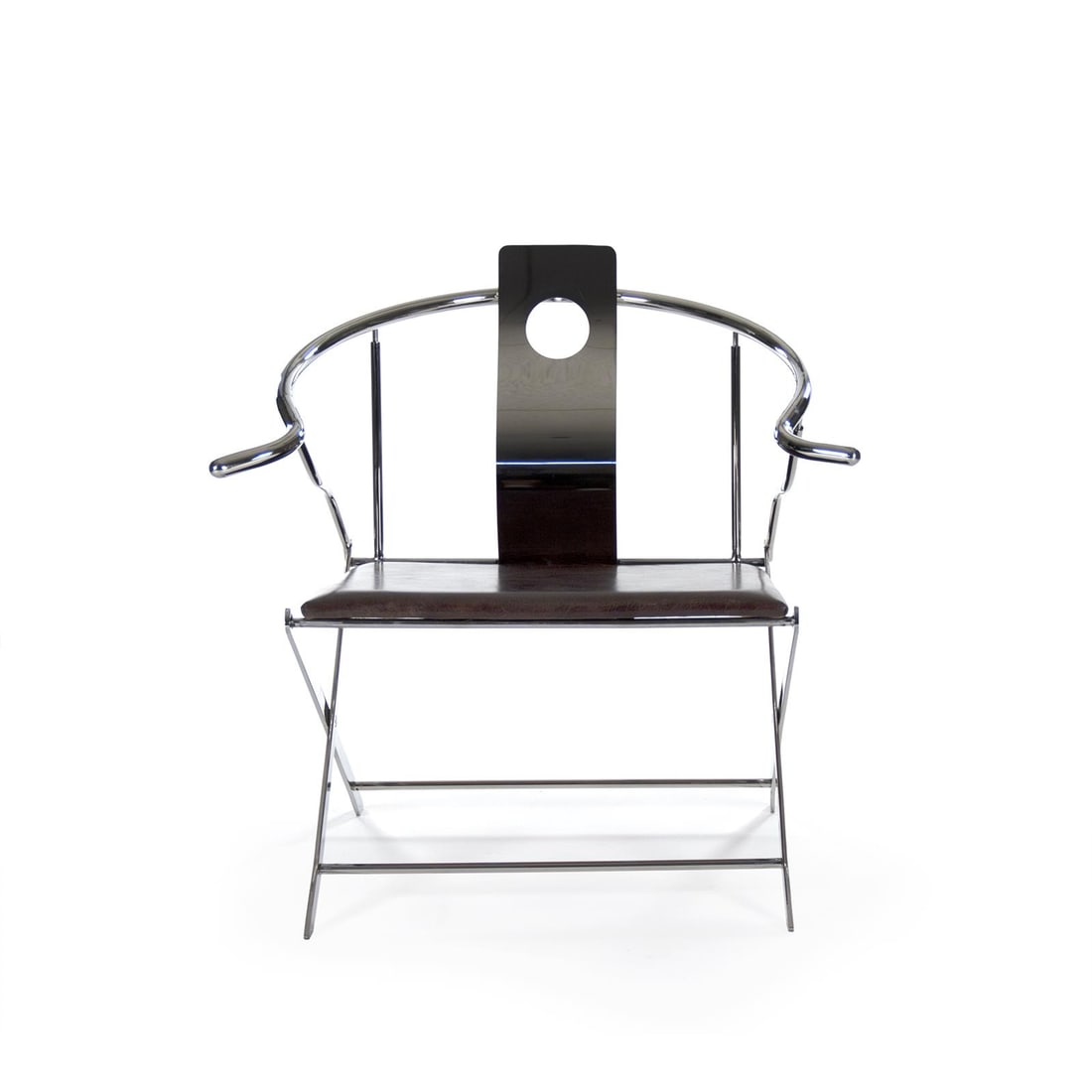 Zentique Azure Arm Chair Silver Finish Leather Teak Rattan Traditional Style (1 of 4)