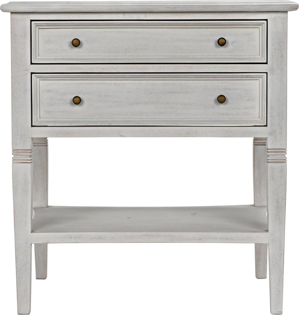 Noir Oxford 2-Drawer Side Table White Wash Mahogany (1 of 12)