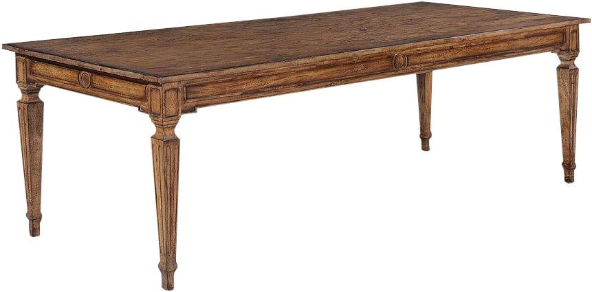 Swedish Gustavian Style Dining Table Solid Wood Rustic Pecan Finish (1 of 3)