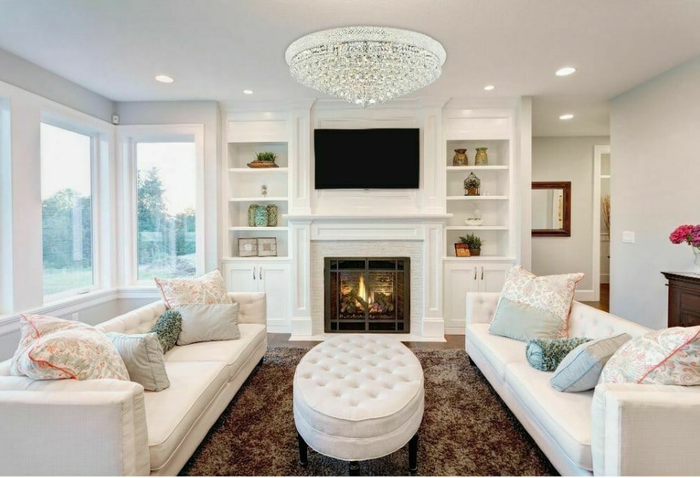 Primo 20-Light Chrome Empire Flush Mount Crystal Chandelier 36 Inch (1 of 9)