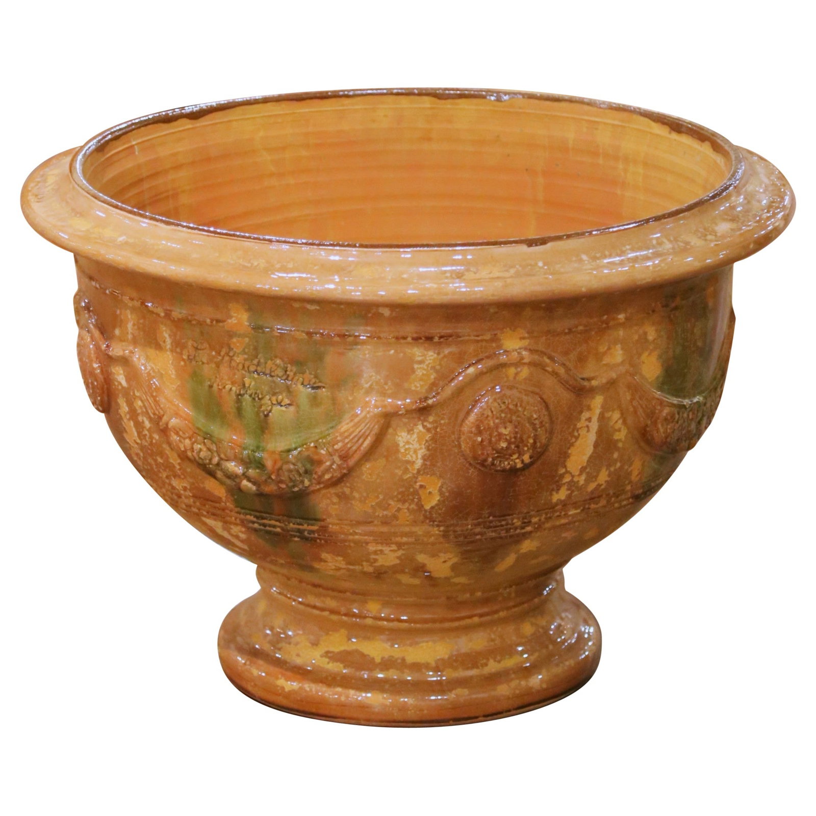 Large Anduze Terracotta Bowl Planter Neoclassical French Handcrafted by La Madeleine: Large Anduze Terracotta Bowl Planter Neoclassical French Handcrafted by La Madeleine This French handmade Anduze-style bowl planter by La Madeleine showcases traditional Provencal craftsmanship. Exper