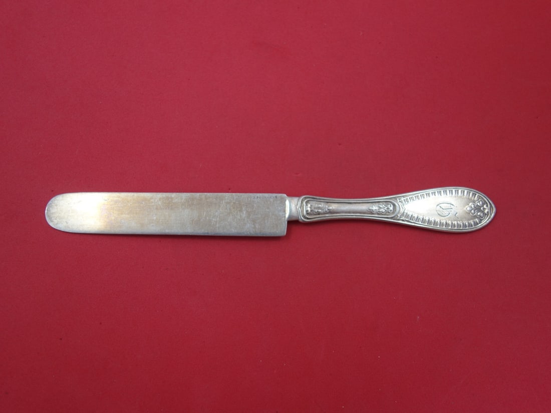 John Polhamus Ionic Sterling Silver Tea Knife 7.75 inches: John Polhamus Ionic Sterling Silver Tea Knife 7.75 inches This exquisite tea knife, crafted by John Polhamus, features a stunning Ionic pattern and is made of high-quality sterling silver. Measuring 7