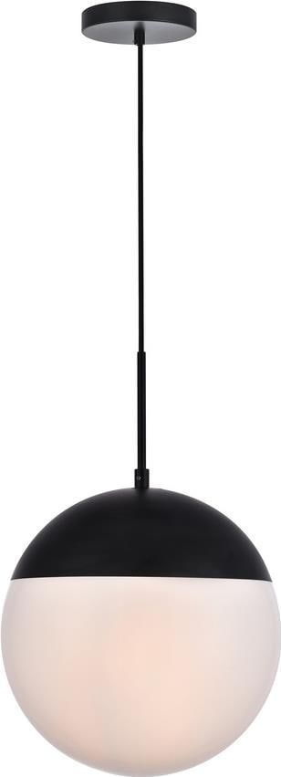 Elegant Lighting Eclipse Black Frosted Glass Pendant Light UL-Listed: Elegant Lighting Eclipse Black Frosted Glass Pendant Light UL-Listed Illuminate your space with this stylish Black and Frosted Glass Pendant Light from the Eclipse collection. Featuring a sleek transi