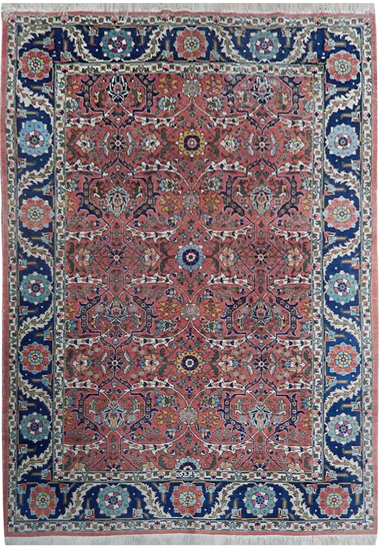 7' x 10' Coral Semi-Antique Persian Tabriz Heriz Rug Classic Design (1 of 6)