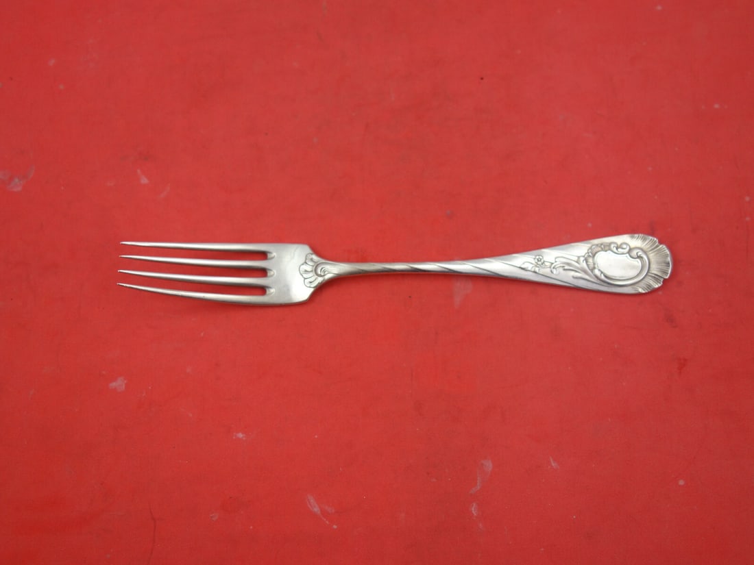 Gebruder Reiner Rocaille 800 Silver Dessert Fork 6 3/4 Inch (1 of 4)