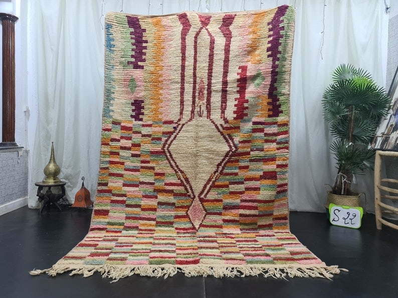 Authentic Handwoven Moroccan Berber Wool Rug 8 x 5 Feet (1 of 9)