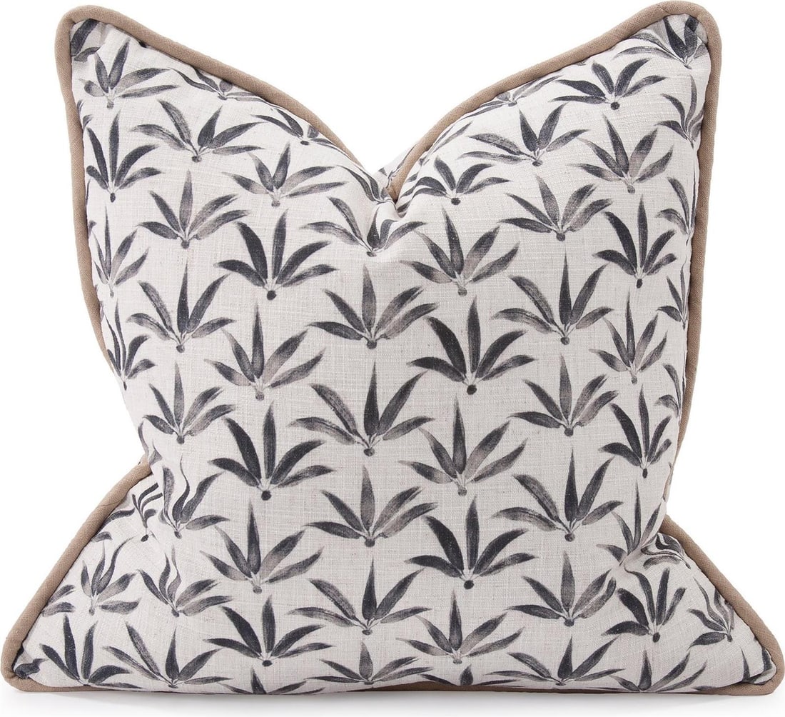Howard Elliott Charcoal Foliage Pillow 24x24 Classic Style: Howard Elliott Charcoal Foliage Pillow 24x24 Classic Style Elevate your home decor with this Woven Charcoal Foliage Pillow, featuring a classic style that complements various interiors. This square pi