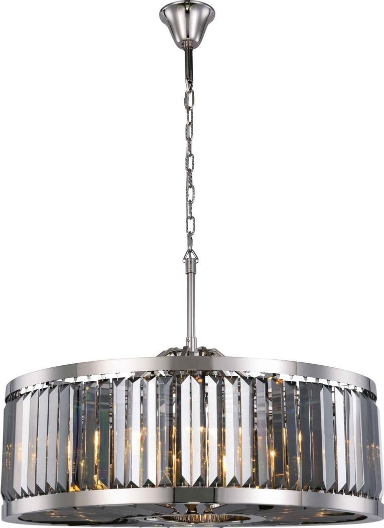 Elegant Chelsea Pendant Light Hollywood Regency Crystal Polished Nickel (1 of 1)