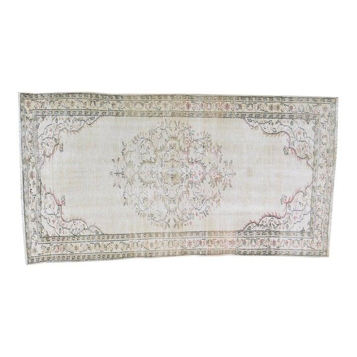 Handmade Wool Anatolian Area Rug 4'3 x 8'3 Vintage Turkish Carpet (1 of 6)