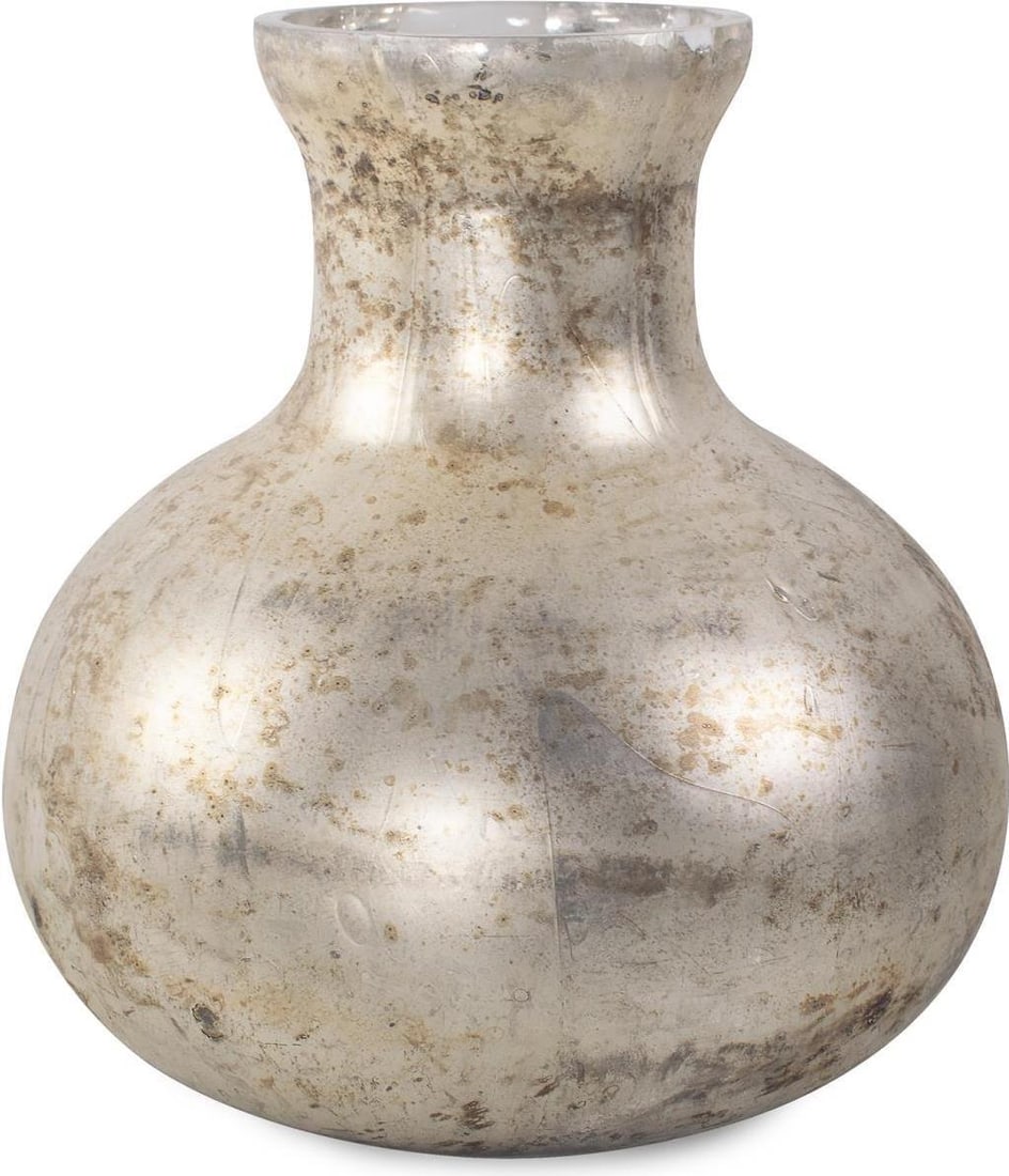 Howard Elliott Beatrice Silver Textured Glass Flared Vase 12.25H (1 of 6)