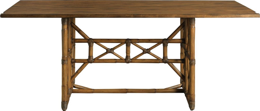 Rustic Leather-Wrapped Flip-Top Gateleg Table by Port Eliot (1 of 1)