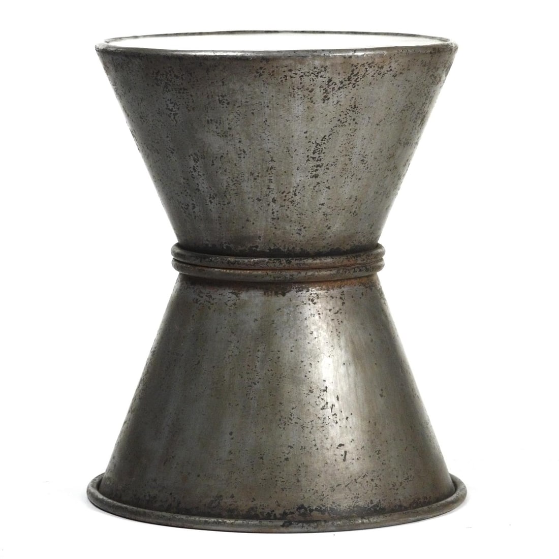 Zentique Industrial Oyster Gray Brass Iron Stool 20H 16W 16D (1 of 3)
