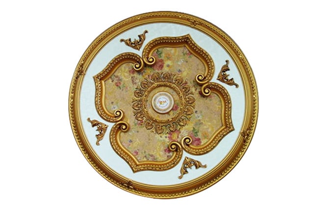 Artistry 43 Inch Round Floral Ceiling Medallion: Artistry 43 Inch Round Floral Ceiling Medallion This 43-inch round ceiling medallion features an antique French floral design, making it a sophisticated accent for foyers, dining rooms, bedrooms, or l
