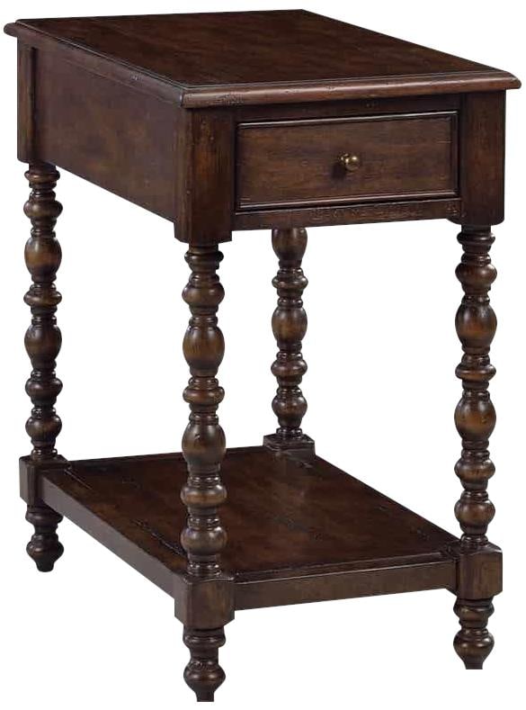 Oliver Home Country Farmhouse Side Table with Drawer: Oliver Home Country Farmhouse Side Table with Drawer This versatile country brown side table combines functionality with rustic charm. Crafted from durable Acacia Crown Veneer and metal, it features a