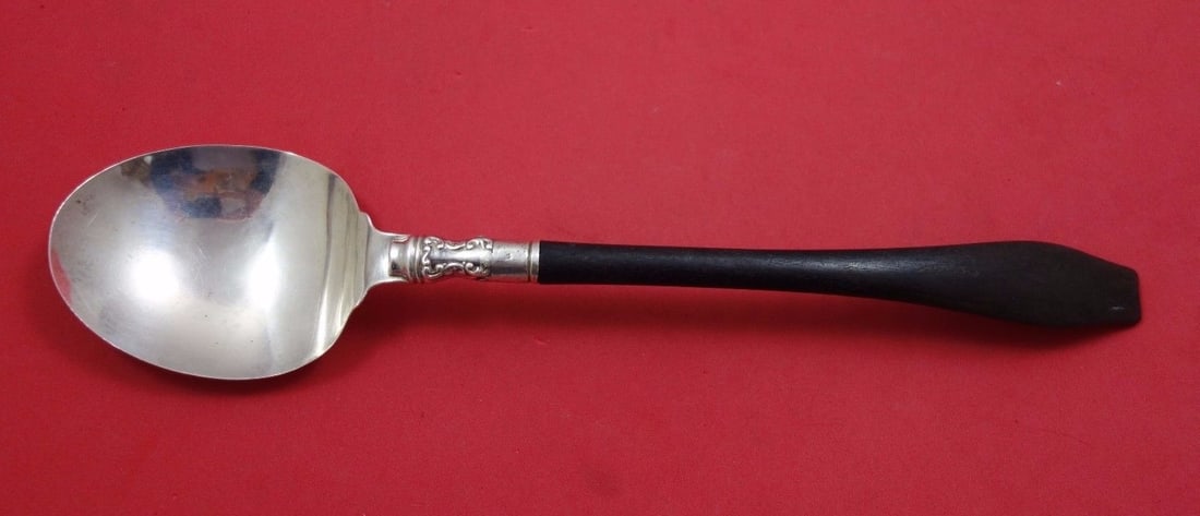 Whiting Louis XV Sterling Silver Salad Serving Spoon with Ebony 11 Rare (1 of 1)