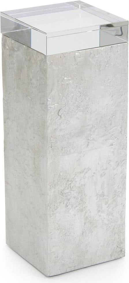 John-Richard Modern Pedestal Silver Leaf Design 22H Transitional Style: John-Richard Modern Pedestal Silver Leaf Design 22H Transitional Style Elevate your decor with this Modern Pedestal featuring a stunning Silver Leaf Design. This exquisite piece is crafted in a transi
