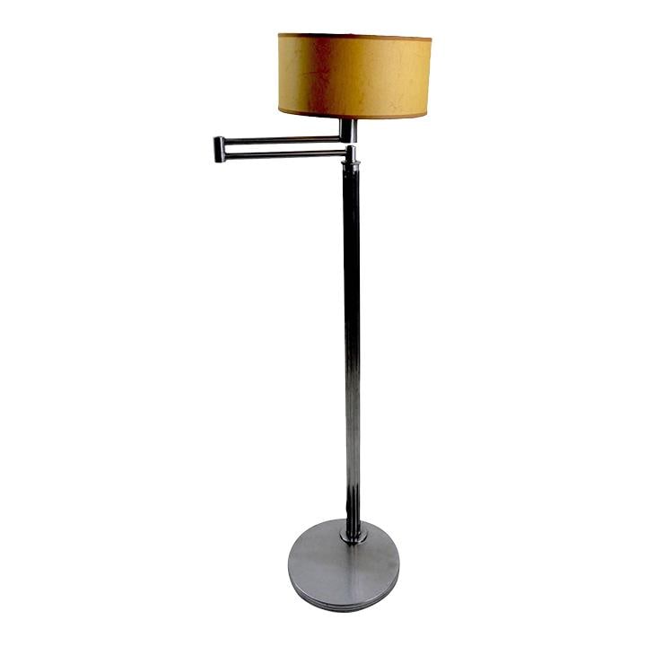 Rare 1930s Walter Von Nessen Swing Arm Floor Lamp: Rare 1930s Walter Von Nessen Swing Arm Floor Lamp Discover the elegance of the early version of the iconic Machine Age Nessen swing arm floor lamp, dating back to the 1930s. This rare piece features a