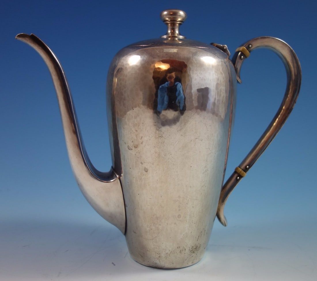 Porter Blanchard Handmade Sterling Silver Round Demitasse Pot: Porter Blanchard Handmade Sterling Silver Round Demitasse Pot This exquisite demitasse pot is a handmade piece by Porter Blanchard, crafted from high-quality sterling silver. With a round design, it s