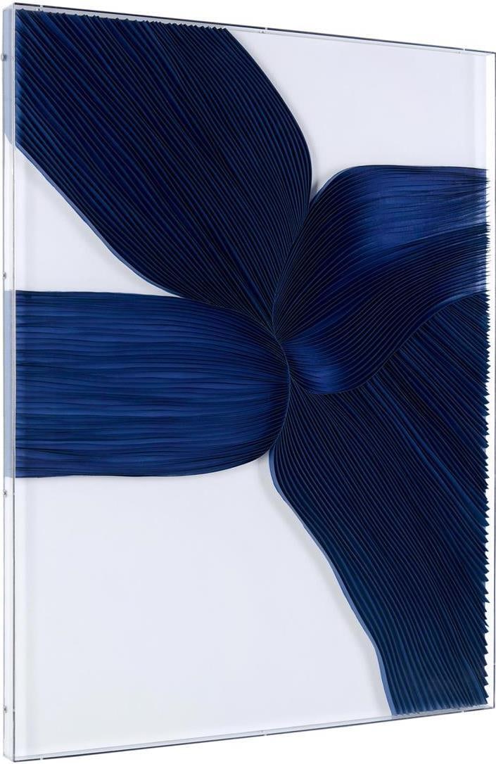 Tony Fey Framed Indigo Origami Art Vertical Acrylic Box Paper (1 of 2)