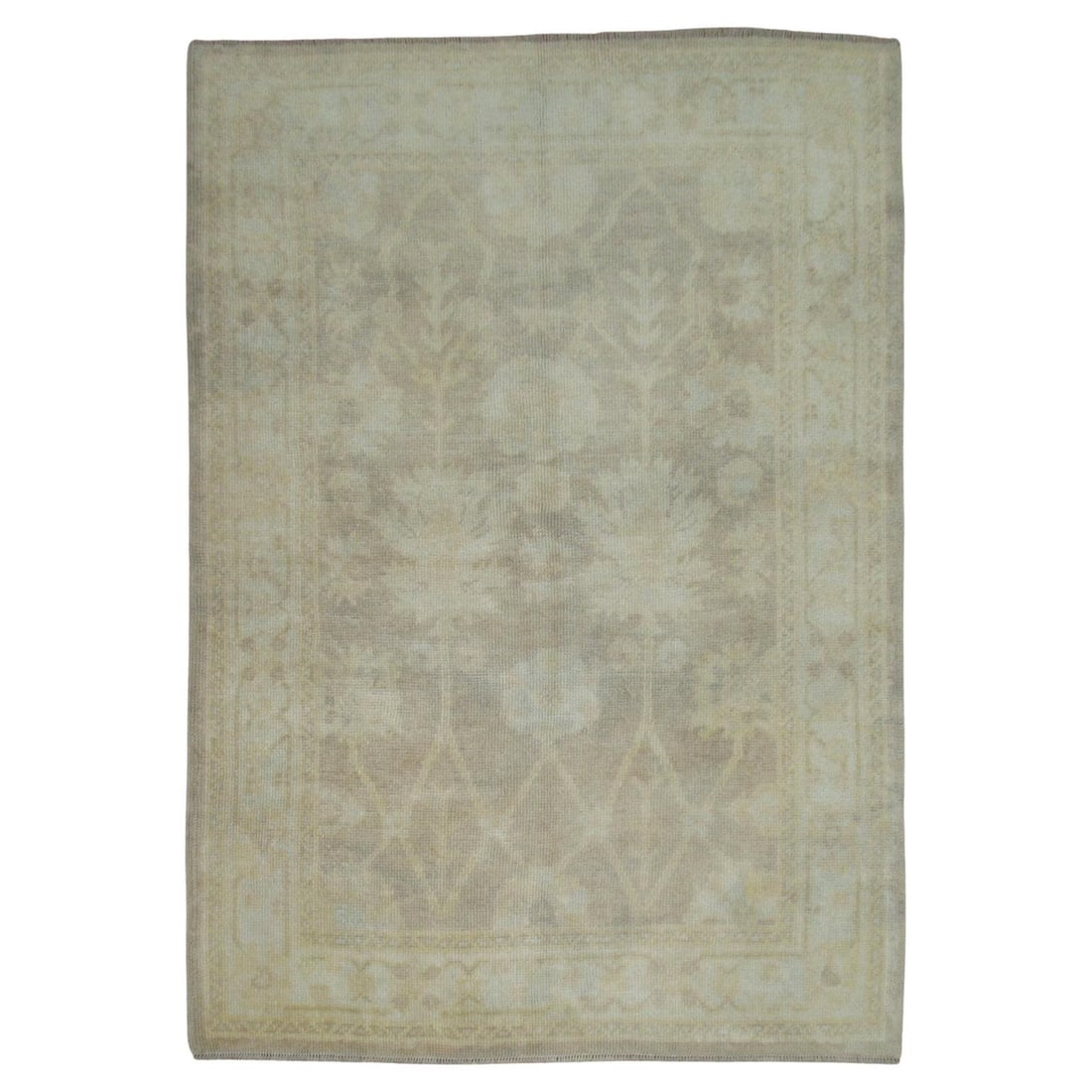 Vintage Turkish Oushak Carpet 50 x 74 American Classical Wool (1 of 4)
