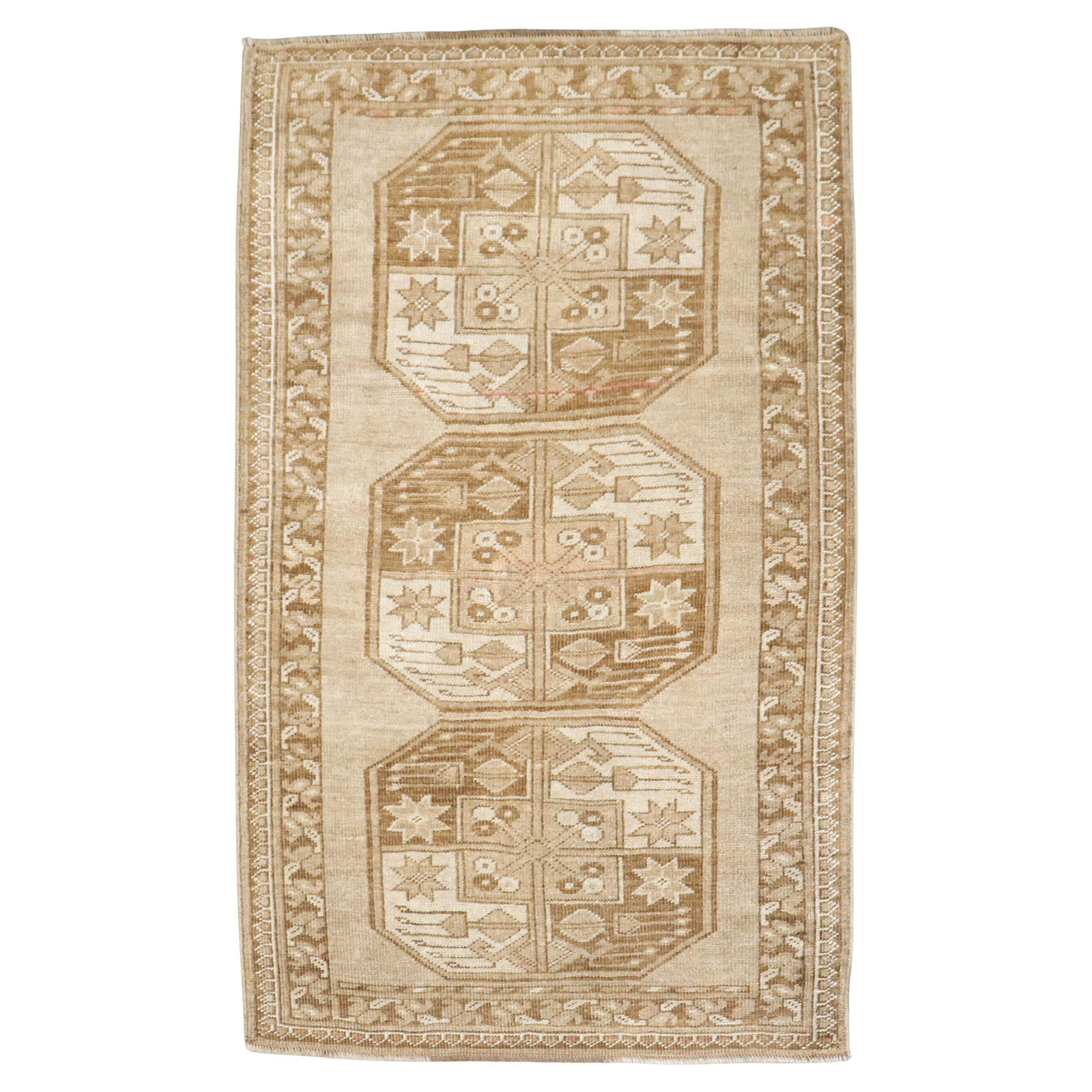 Antique Ersari Tribal Throw Rug 28x44 Hand-Knotted Wool Afghanistan (1 of 7)