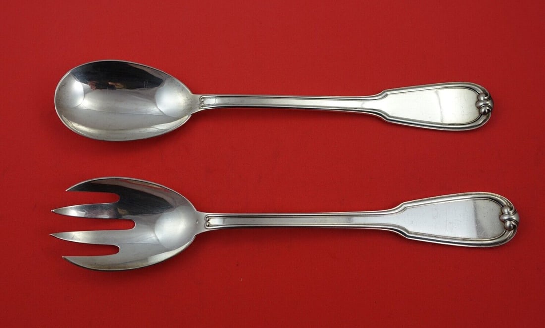 Buccellati Lucrezia Sterling Silver Salad Serving Set 9 7/8 Inch (1 of 2)