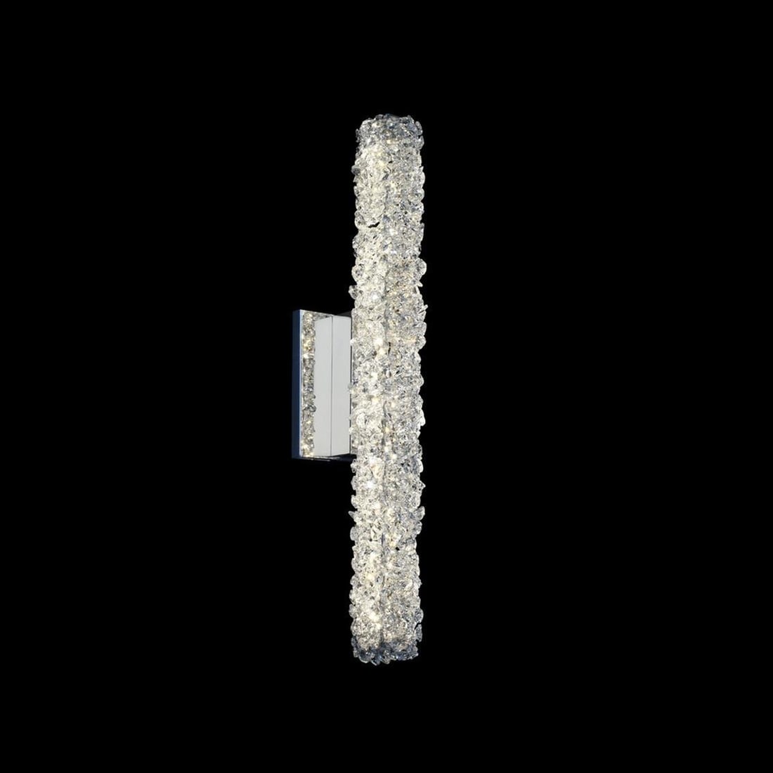 Kalco Lina Mid-Century Modern Chrome LED Wall Sconce with Firenze Crystal: Kalco Lina Mid-Century Modern Chrome LED Wall Sconce with Firenze Crystal Illuminate your space with this Elegant Chrome Sconce featuring exquisite Firenze Crystal accents. Designed in a stylish Mid-C