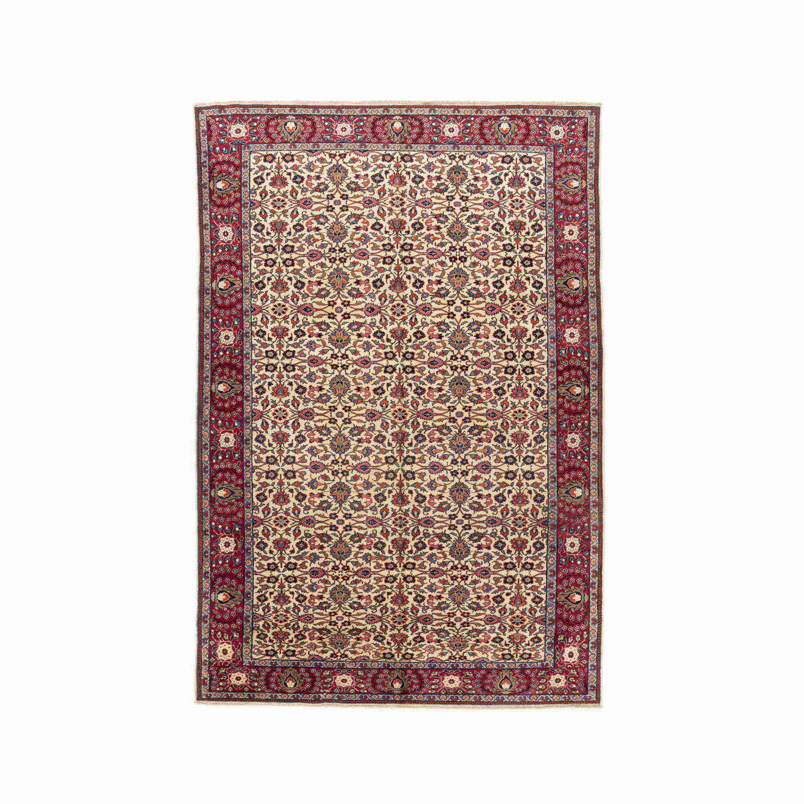 Authentic Handmade Kayseri Wool on Cotton Carpet 77.2 x 114.2 Inches: Authentic Handmade Kayseri Wool on Cotton Carpet 77.2 x 114.2 Inches Discover the beauty of this Authentic Handmade Kayseri Carpet, crafted with care using high-quality wool on cotton. This exquisite 