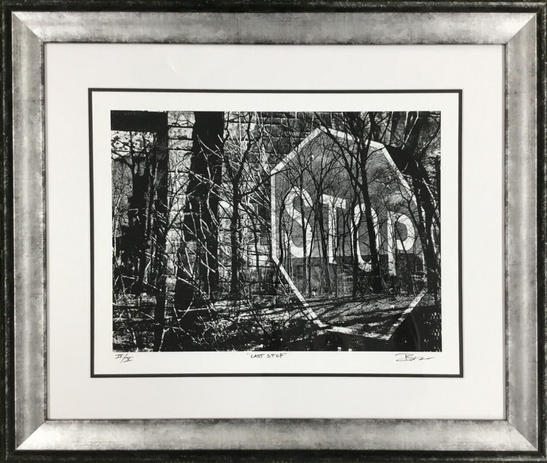 Brent Wickes Signed Limited Edition Surrealism Giclee Print Stop Framed 32 x 26: Brent Wickes Signed Limited Edition Surrealism Giclee Print Stop Framed 32 x 26 This stunning giclee print titled "Stop" by artist Brent Wickes captures the essence of surrealism. It features a landsc