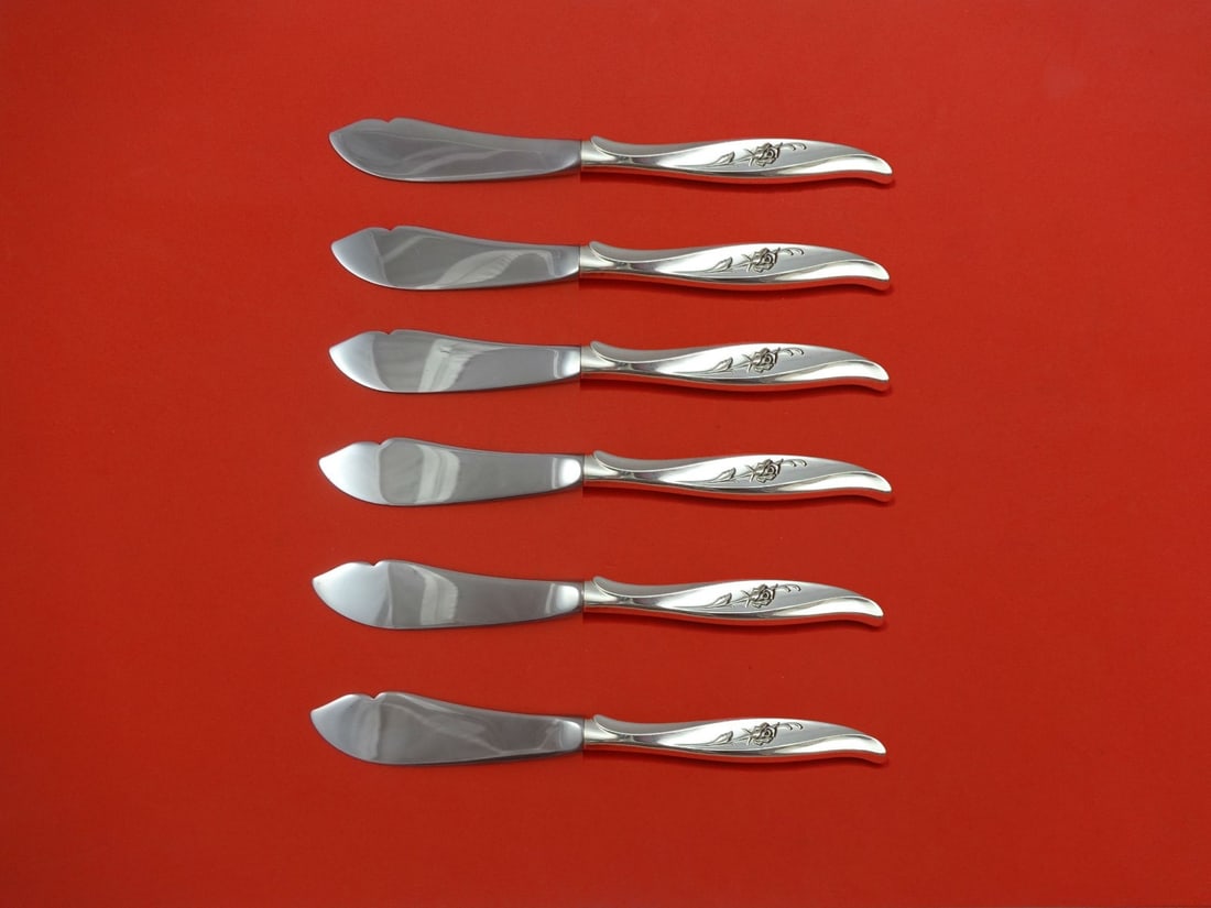 International Sterling Rose Ballet 6pc Trout Knife Set 7.5" (1 of 1)