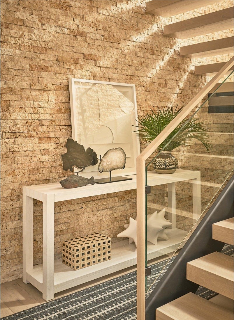 Universal White Sand Console Table for Modern Decor 30H 68W 16D (1 of 3)