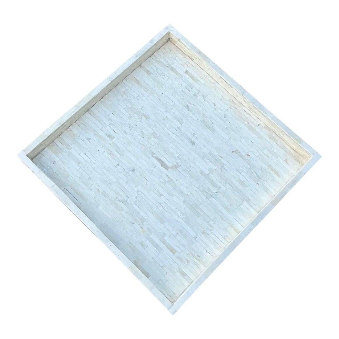 Oversized Square Tessellated Bone Tray With Raised Edge 1970s Organic Modern (1 of 9)