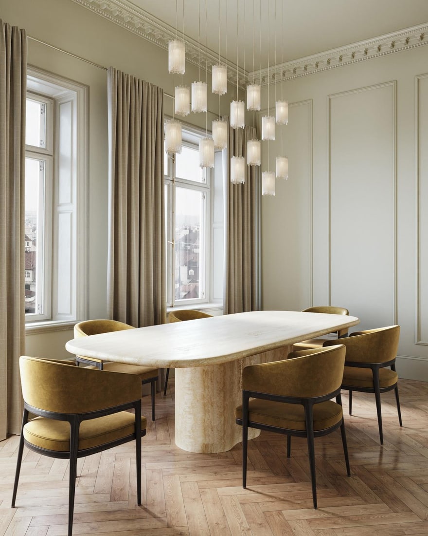 Currey Escenia Modern Selenite Multi-Drop Pendant Light 15-Light (1 of 6)