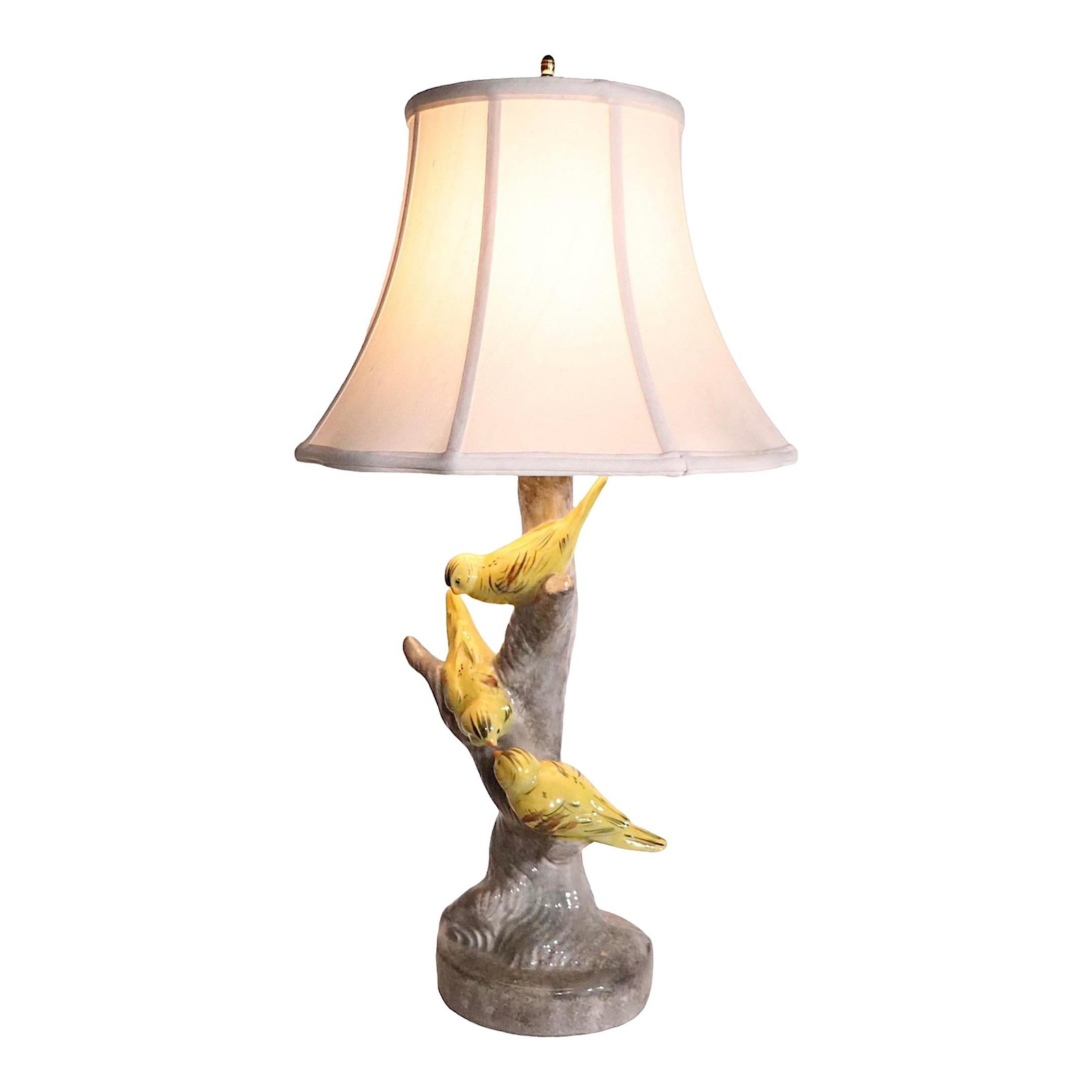 Mid Century Ceramic Table Lamp Finches Tree Base Haeger Pottery C 1950s (1 of 10)