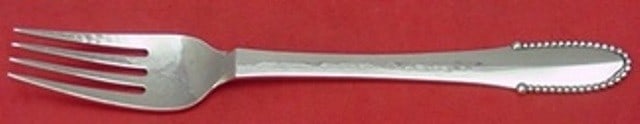 Georg Jensen Beaded Sterling Silver Dinner Fork 7 1/8 Inch (1 of 2)
