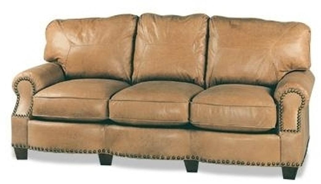 Hand-Crafted Cream Leather Sofa USA-Made Traditional Style (1 of 1)