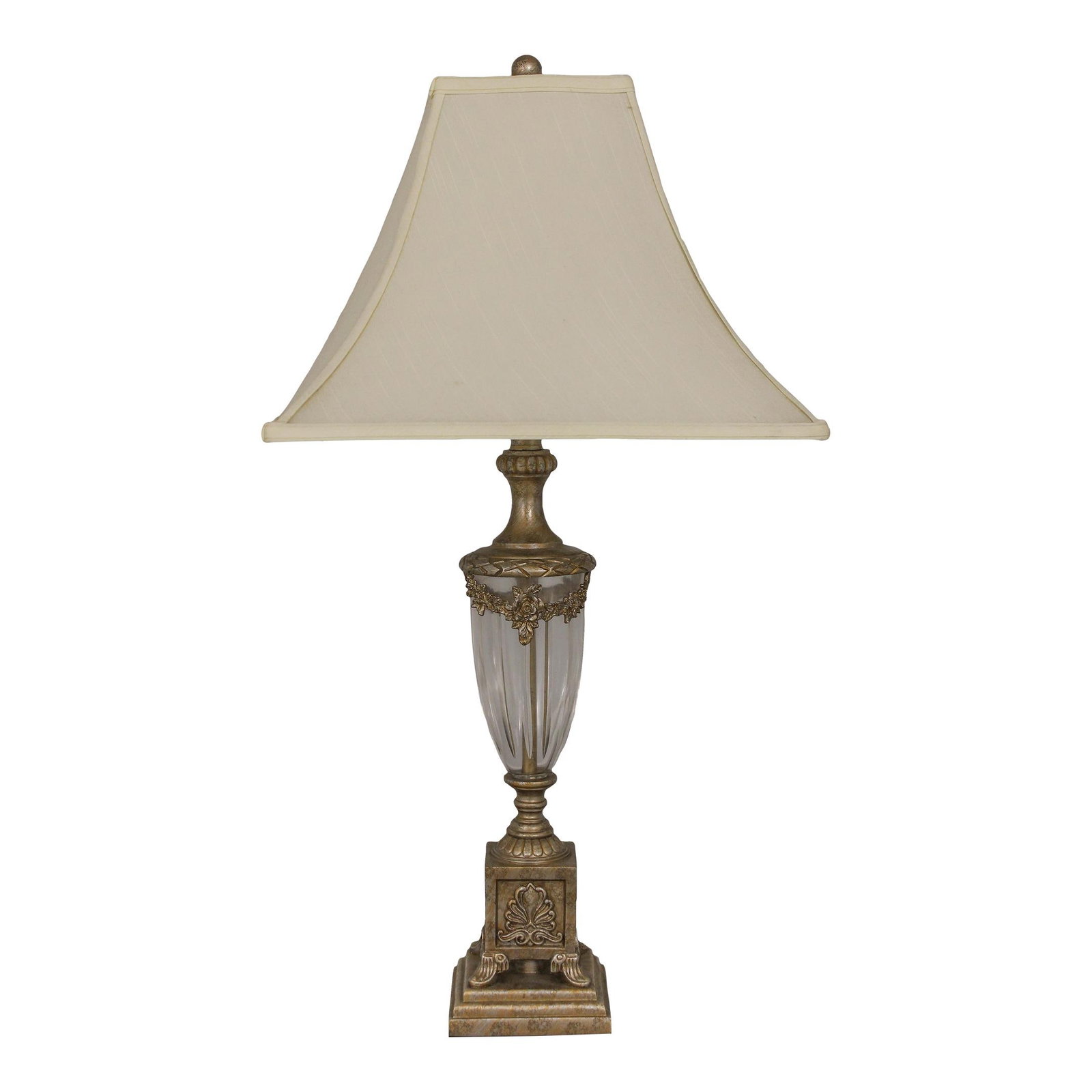 Elegant Regency Style Silver Finish Glass Urn Table Lamp (1 of 10)