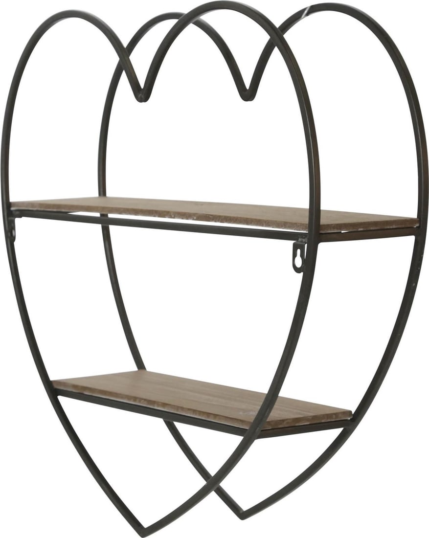 Sagebrook Heart Silhouette Wall Shelf Black Industrial Style (1 of 3)