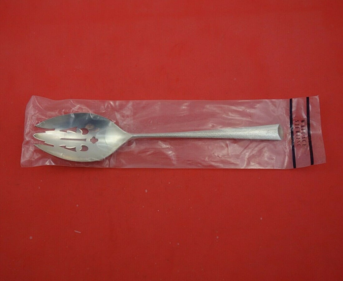 Wallace Royal Satin Sterling Silver Slotted Spoon 8 3/4 New (1 of 3)