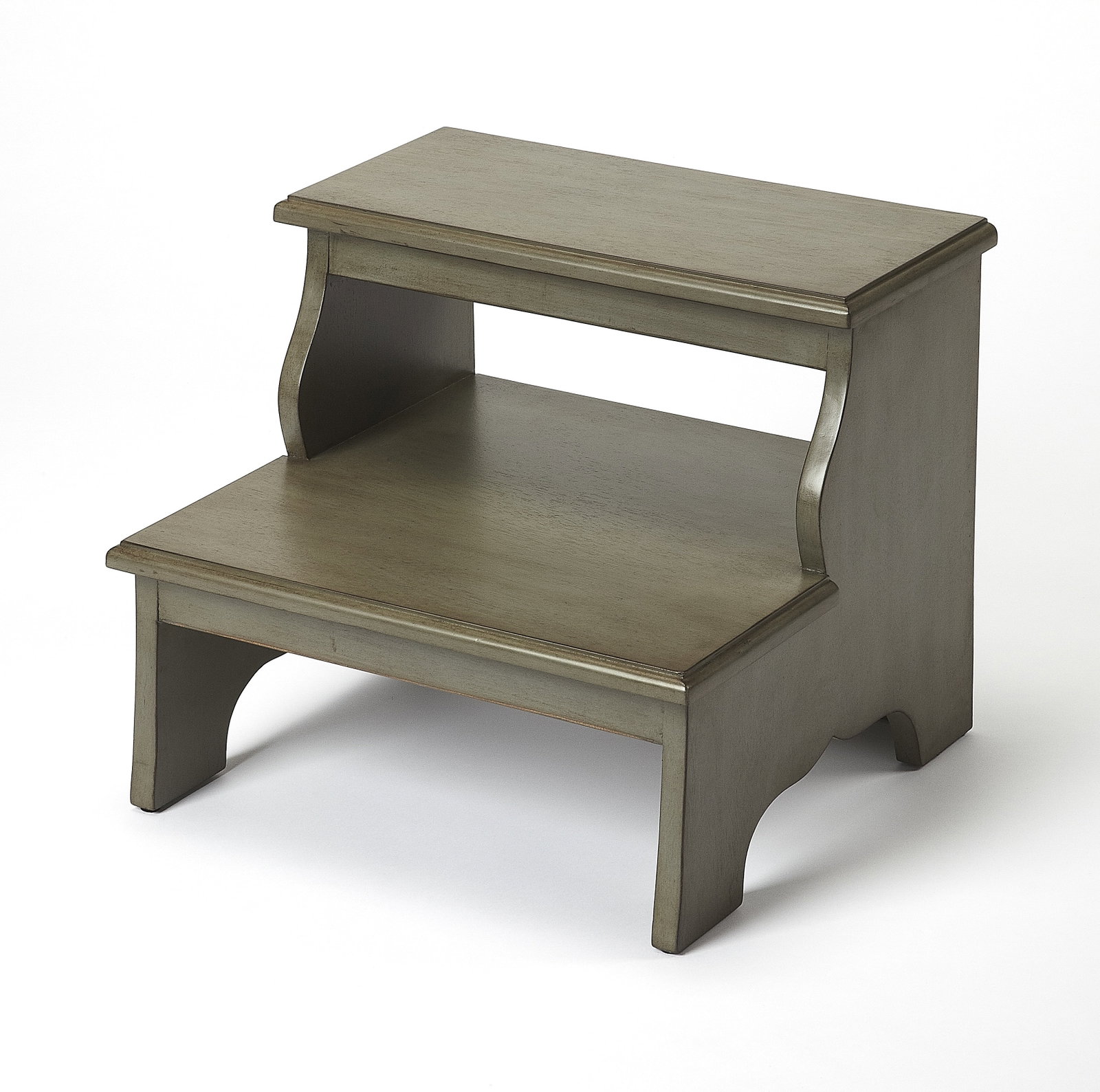 Butler Specialty Melrose Silver Satin Step Stool Acacia MDF (1 of 4)