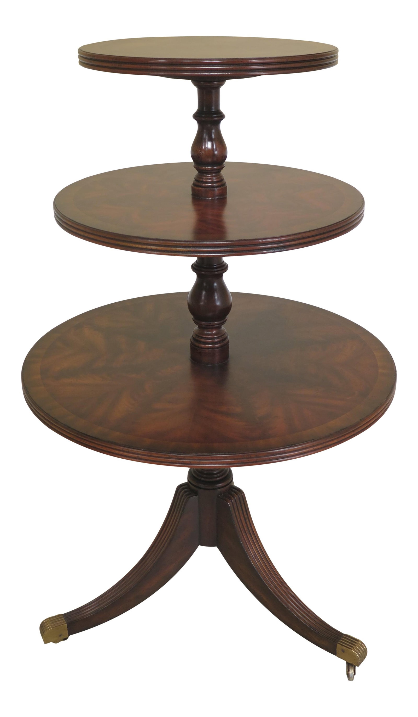 Maitland Smith English Traditional Mahogany Dumbwaiter Table 3 Tier: Maitland Smith English Traditional Mahogany Dumbwaiter Table 3 Tier This stunning Maitland Smith three-tier dumbwaiter table showcases exceptional craftsmanship and a timeless design. Constructed from