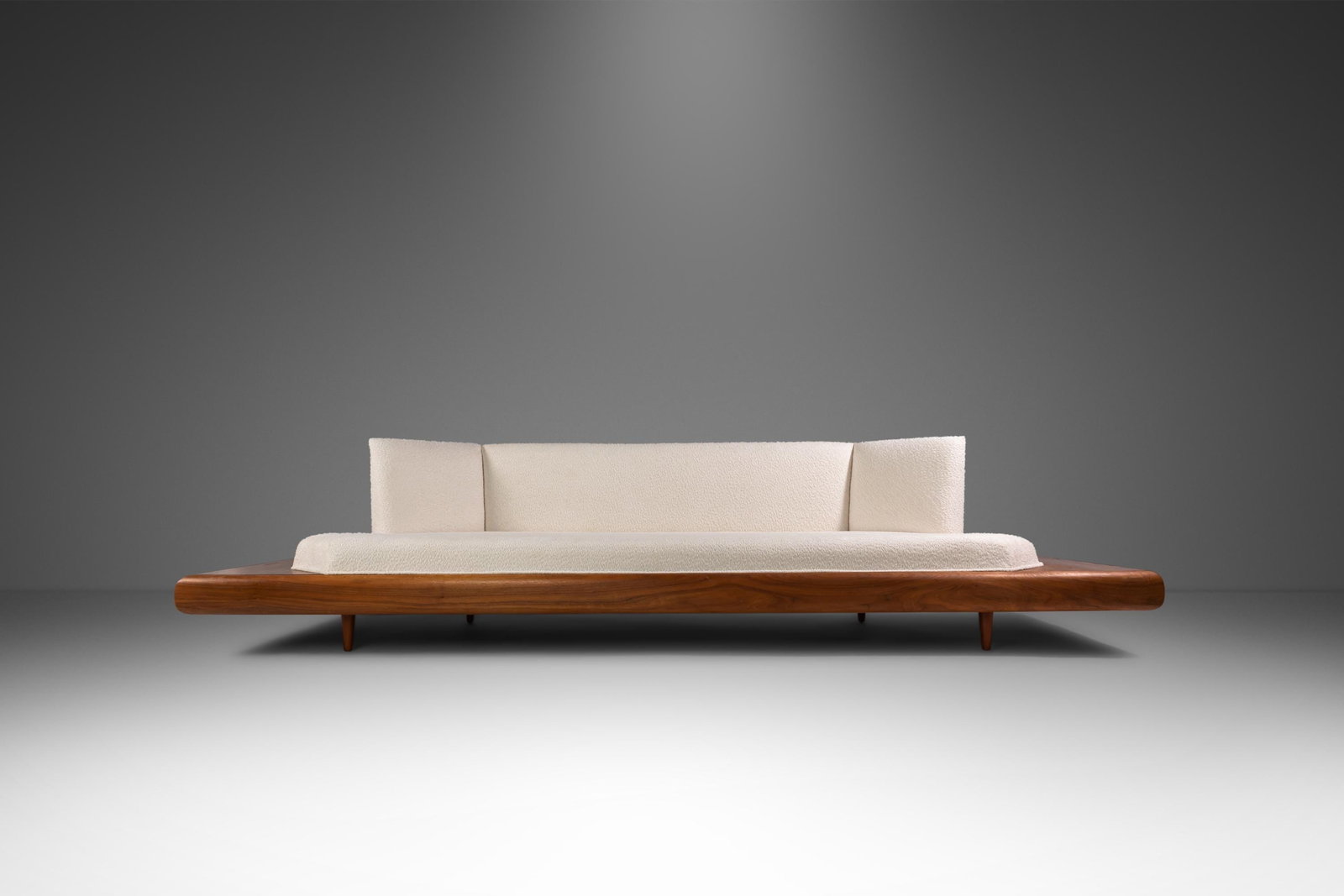 Adrian Pearsall Model 2006-S Sofa in Walnut & White Knoll Boucle 120" Mid-Century Modern (1 of 18)