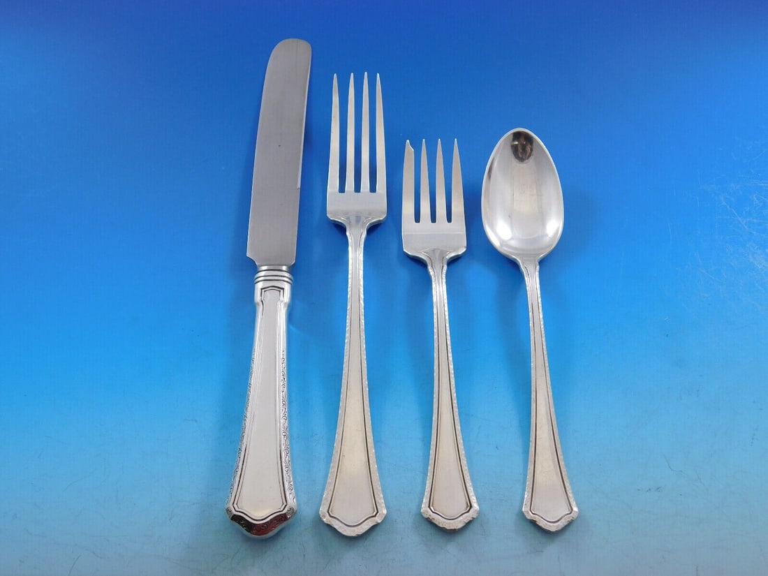 Wallace Madison Sterling Silver 4-Piece Place Setting: Wallace Madison Sterling Silver 4-Piece Place Setting Enhance your dining experience with the Madison by Wallace Sterling Silver 4-Piece Place Setting. This exquisite set features a timeless design cr